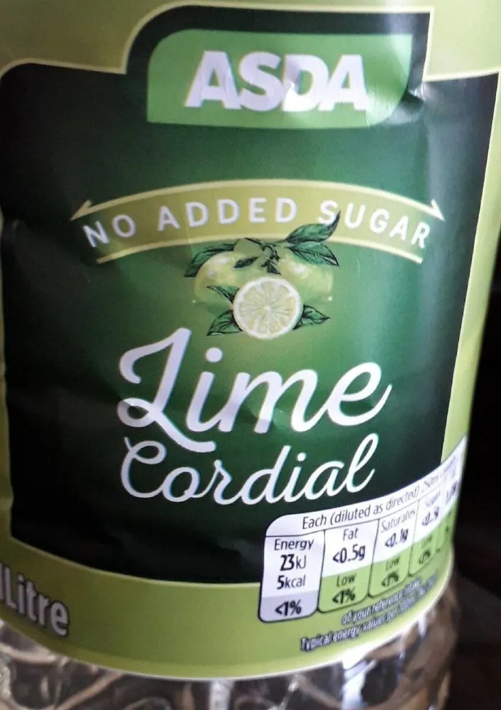 NO ARTIFICIAL COLOURS OR HLAVOURS Litre e LIME COR