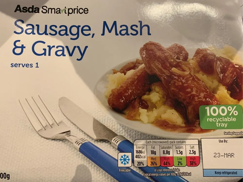 Sausage mash and gravy