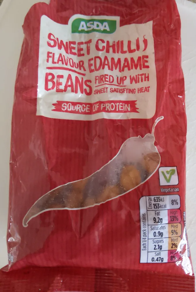 Sweet chilli flavour edamame beans