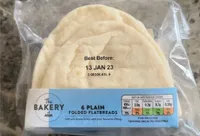 6 plain folded flatbreads