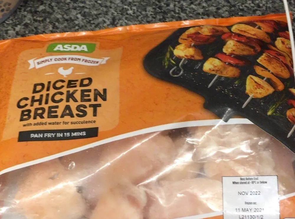 Frozen diced chicken