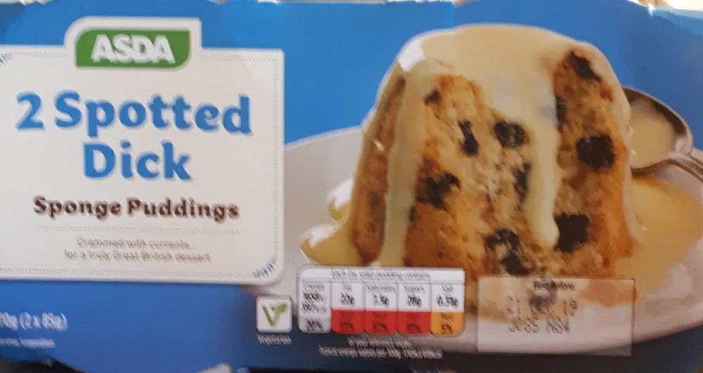Spotted Dick sponge pudding