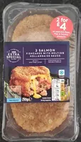 2 Salmon fishcakes with melting hollandaise sauce