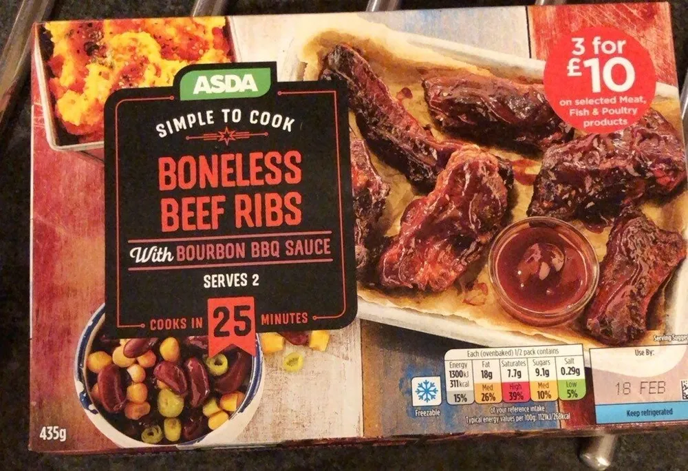 Boneless Beef Ribs (Bourbon BBQ sauce)