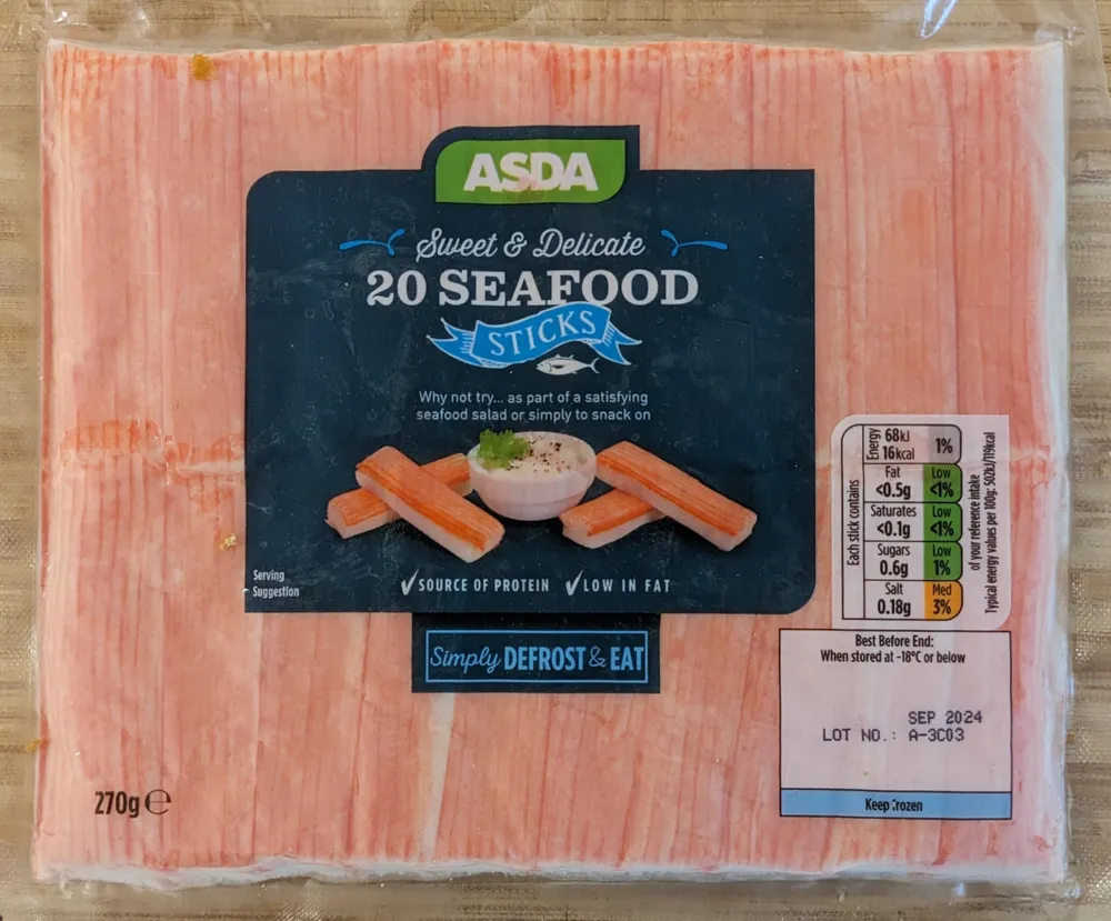 20 seafood sticks