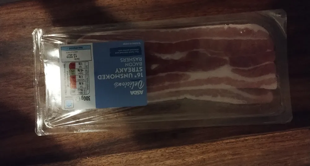 16* streaky unsmoked bacon