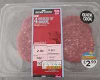 4 Reduced Fat Beef Burgers