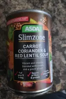 Slimzone carrot coriander  and red lentil soup