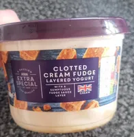 Clotted cream fudge layered yogurt