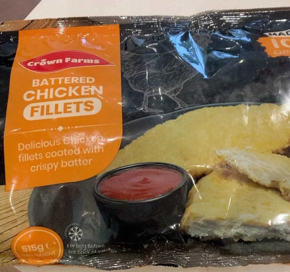Battered chicken fillets