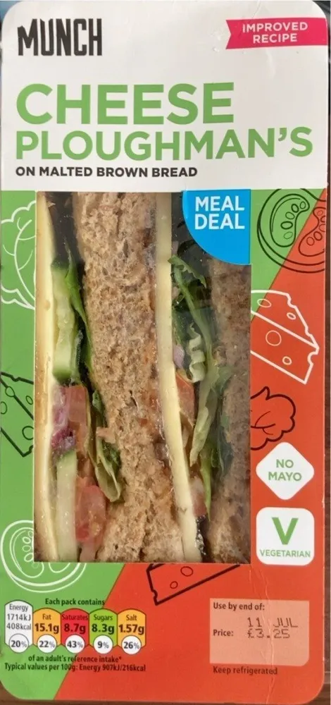 Cheese Ploughman’s on malted brown bread