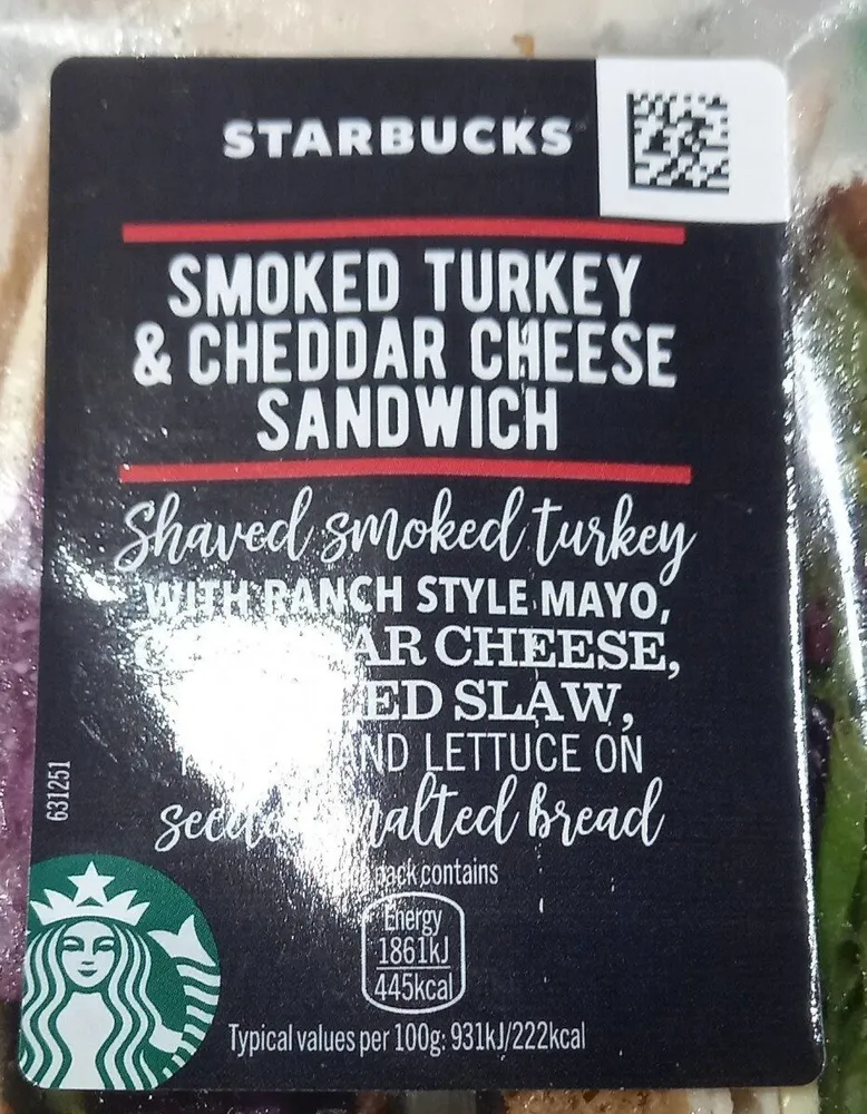 Smoked turkey cheddar cheese sandwich