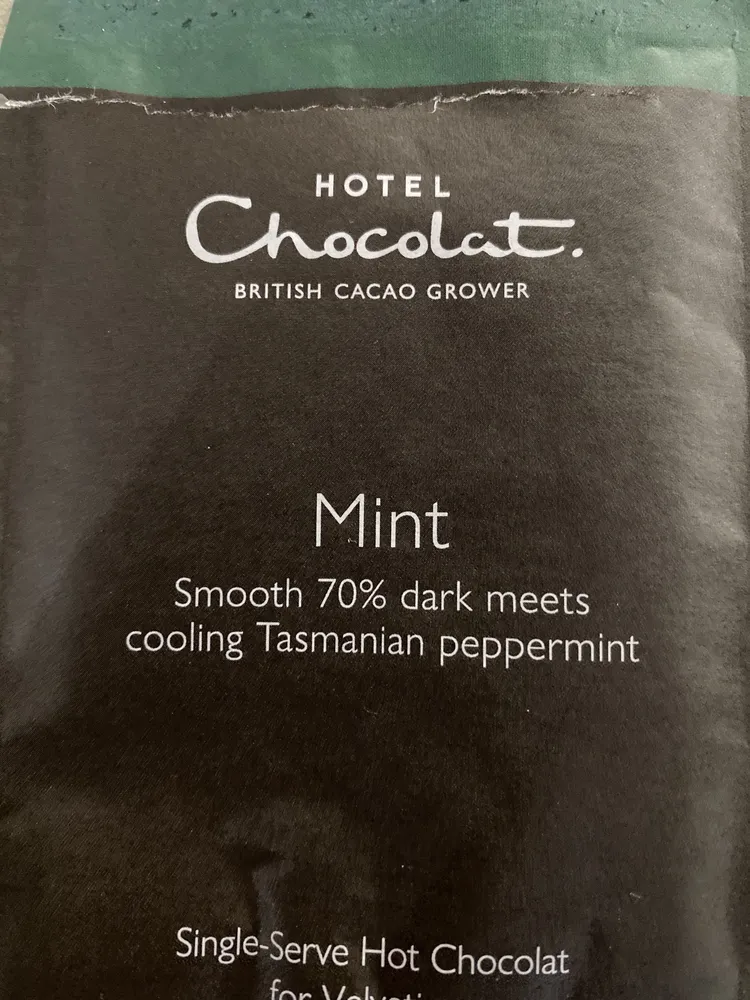 mint hot chocolate sachet