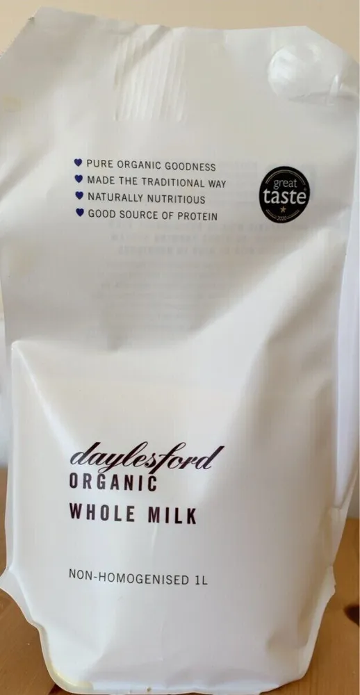 Organic whole milk