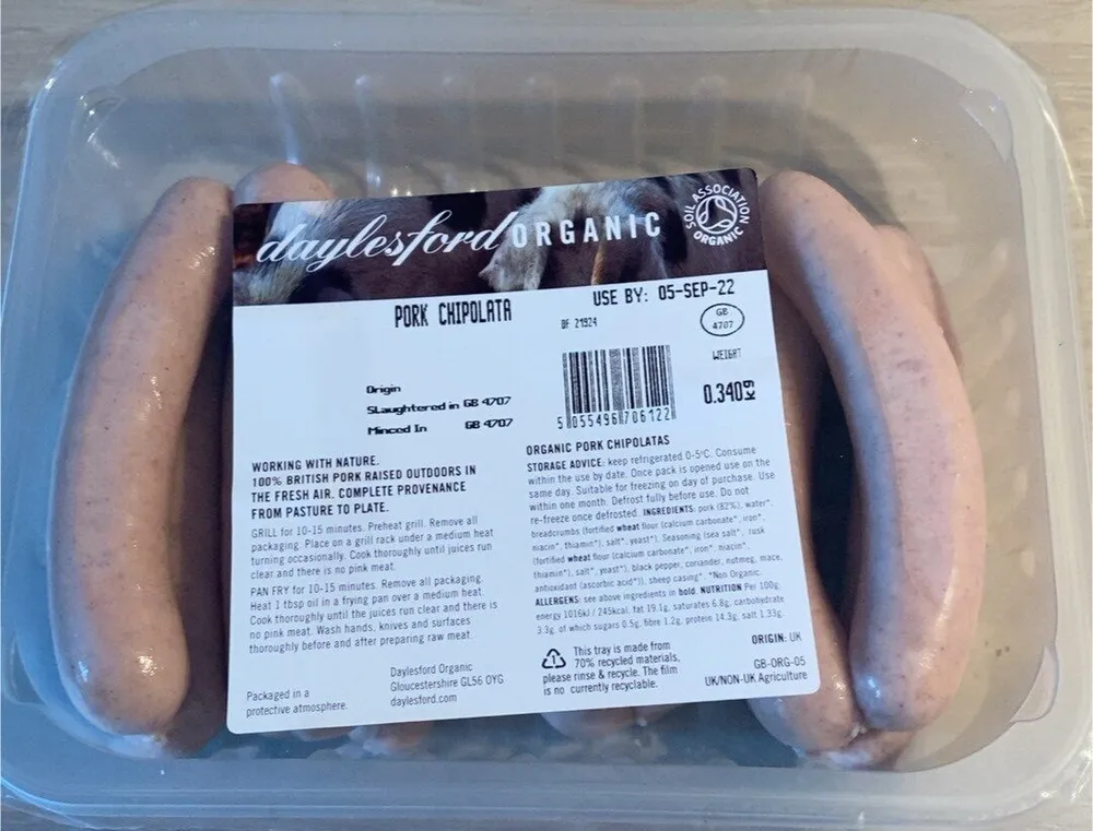 Organic Pork Chipolata