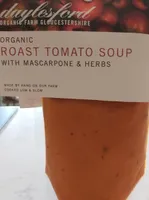 Roast tomato soup with mascarpone & herbs