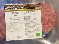 Organic beef burgers