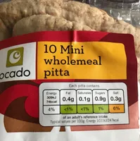 Mini wholemeal pitta