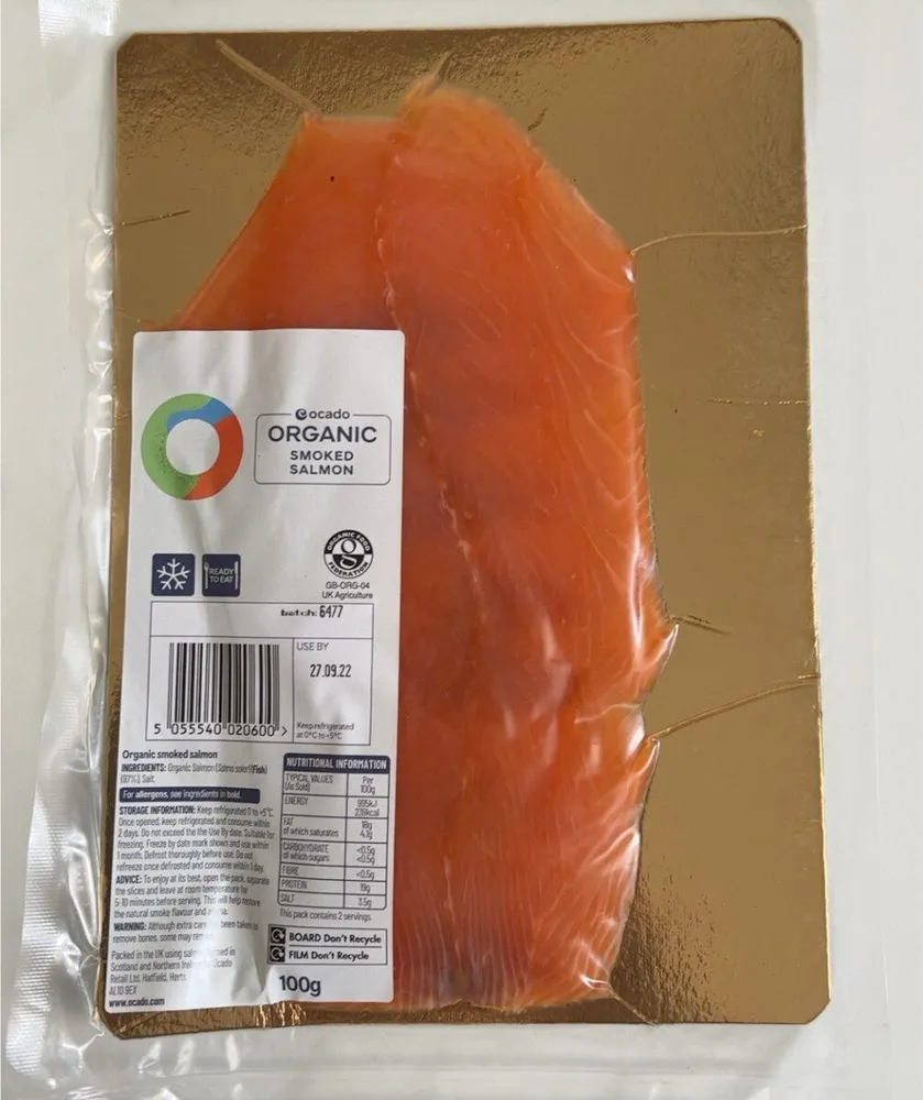 Organic smoked salmon