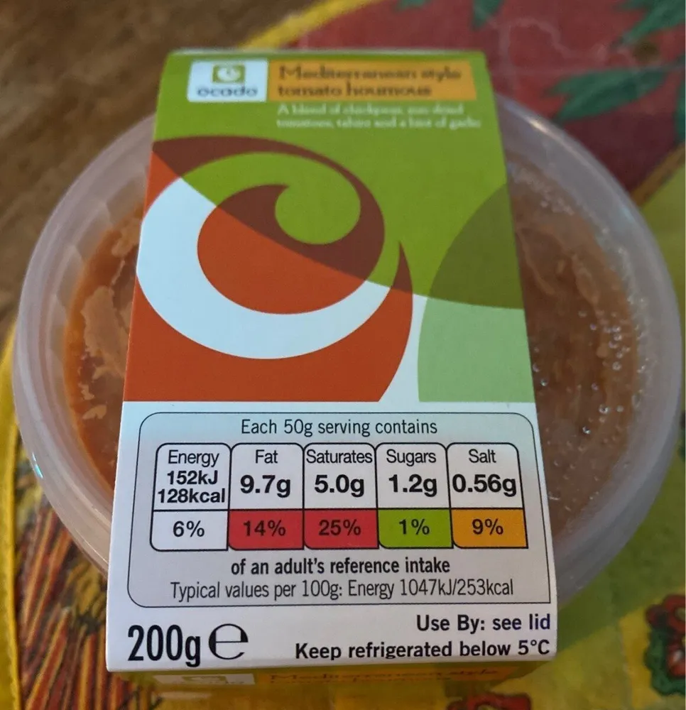 Mediterranean style tomato houmous