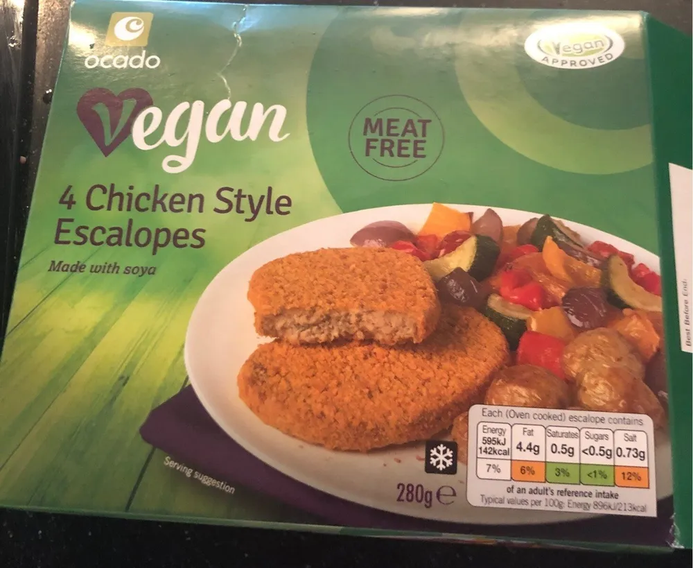 Chicken style Escalopes made with soya