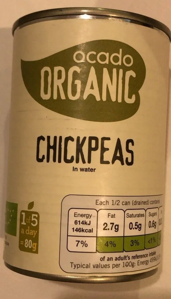 Organic Chickpeas in water