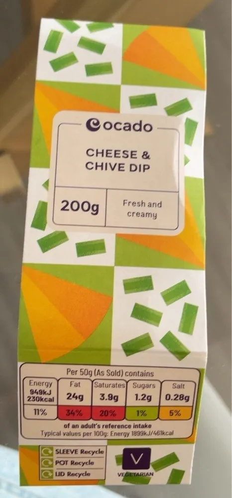 Cheeae and chive dip