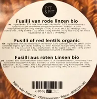 Fusilli van rode linzen bio