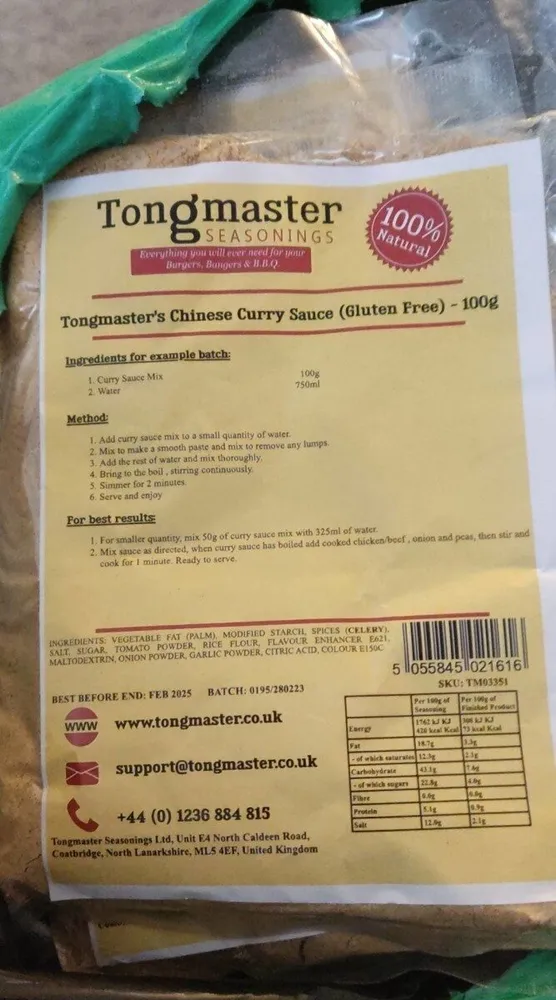 Tongmaster's Chinese curry sauce
