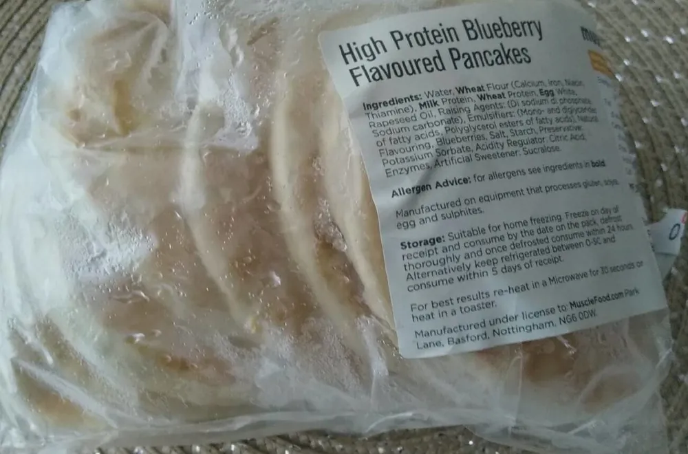 High Protein blueberry flavoured pancakes