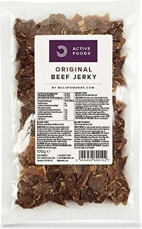 Bulk Powders Uk Topside Grass Fed,High Protein Beef Jerky,100 G - Original