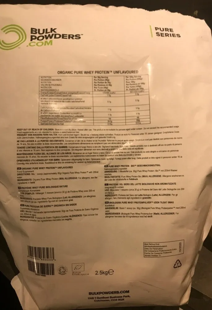 Organic Pure Whey Protein Unflavoured