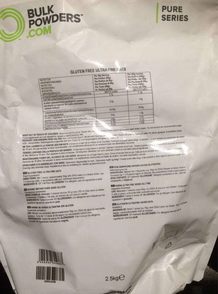 Avoine instantanée sans gluten