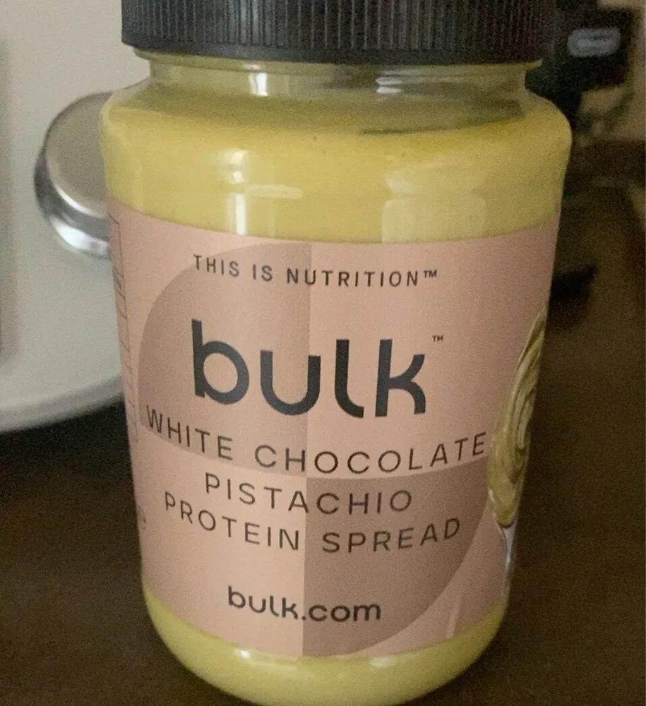 white chocolate pistachio protein spread