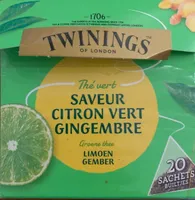 Thé vert saveur citron vert gingembre