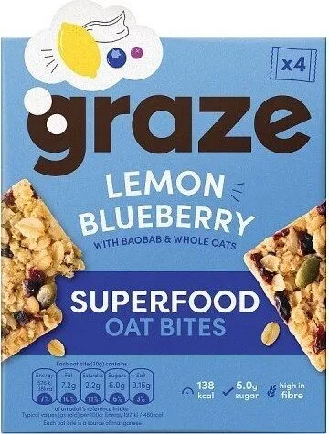 Lemon Blueberry Superfood Bites with Baobab and Whole Oats