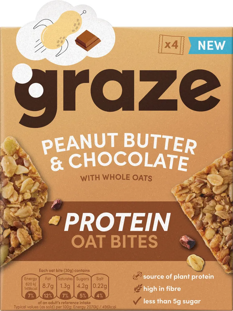 Peanut Butter & Chocolate Protein Oat Bites 4 x (120g)