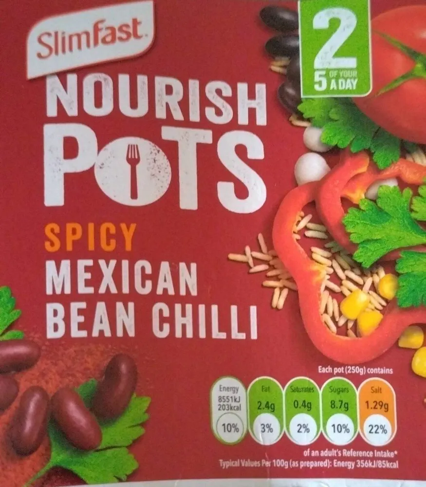 Nourish pot spicy Mexican bean chilli