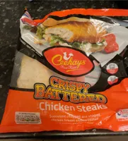 Crispy battered chicken steaks