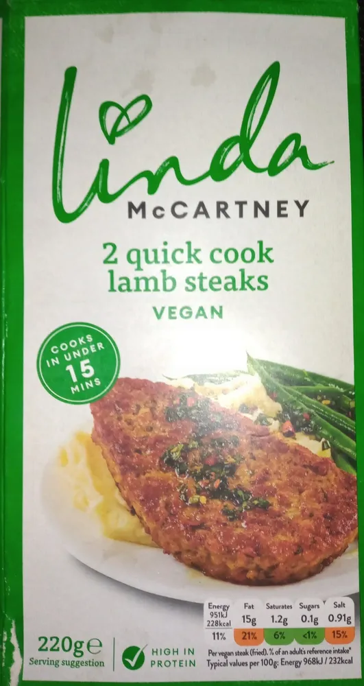 Vegetarian Quick Cook Lamb Steaks