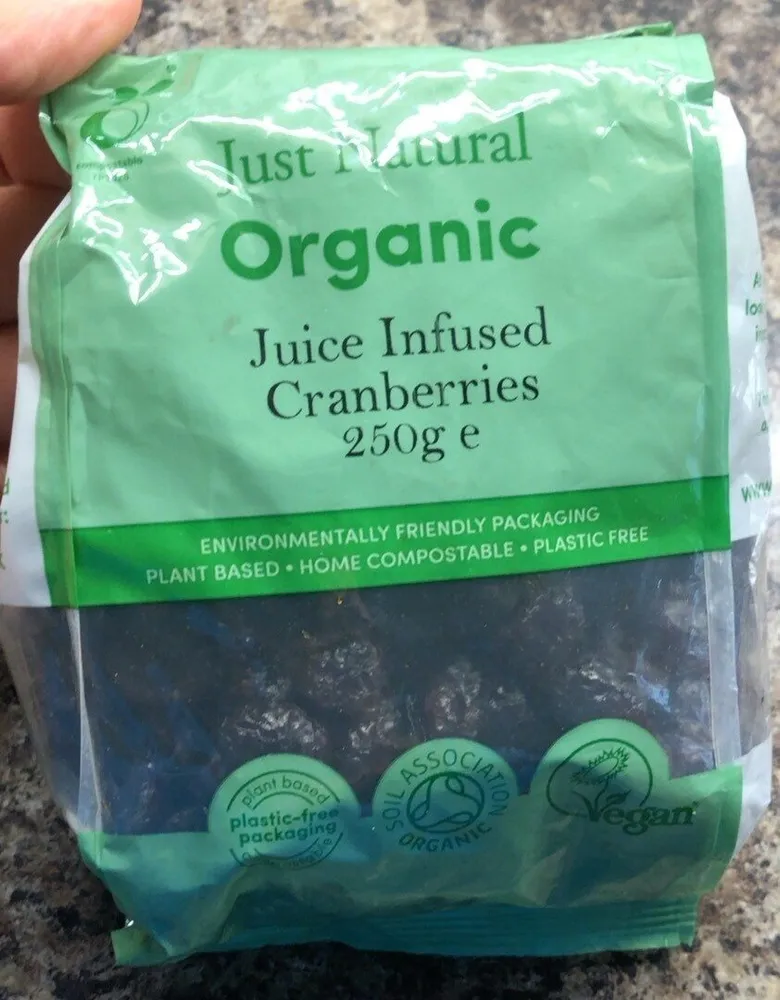 Juice infused cranberries