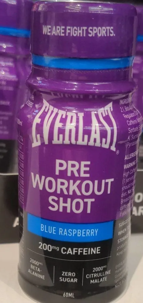 Blue raspberry pre workout shot