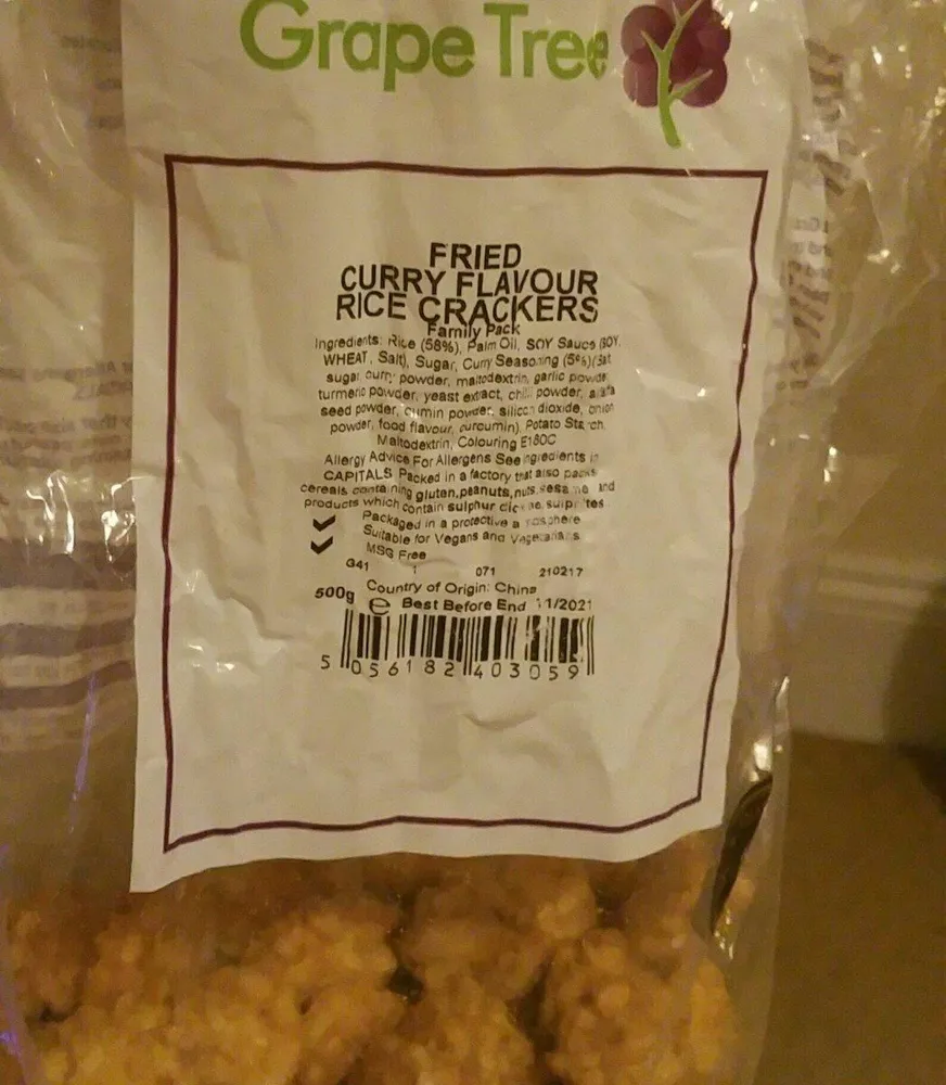 Curry Flavoured Rice Crackers