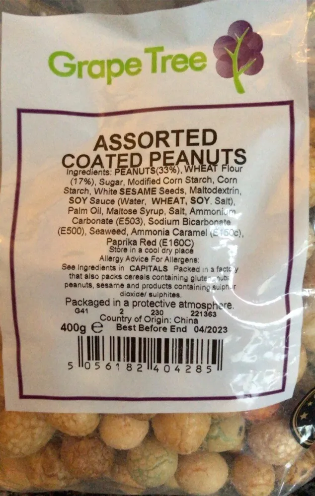 Assorted coated peanuts
