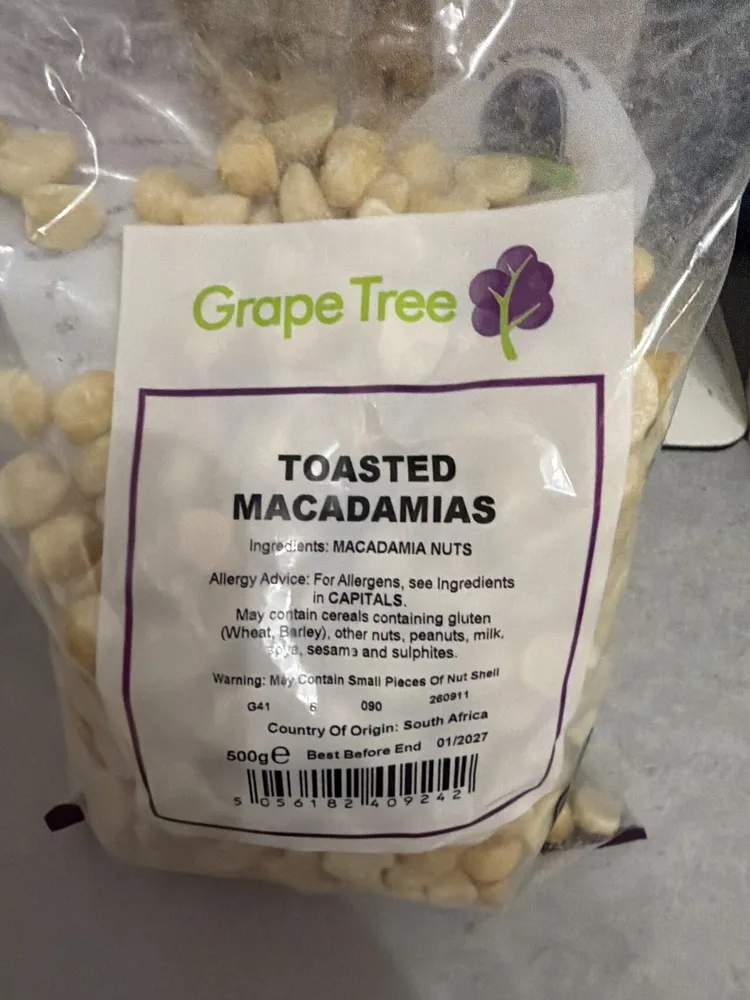 Toasted macadamias