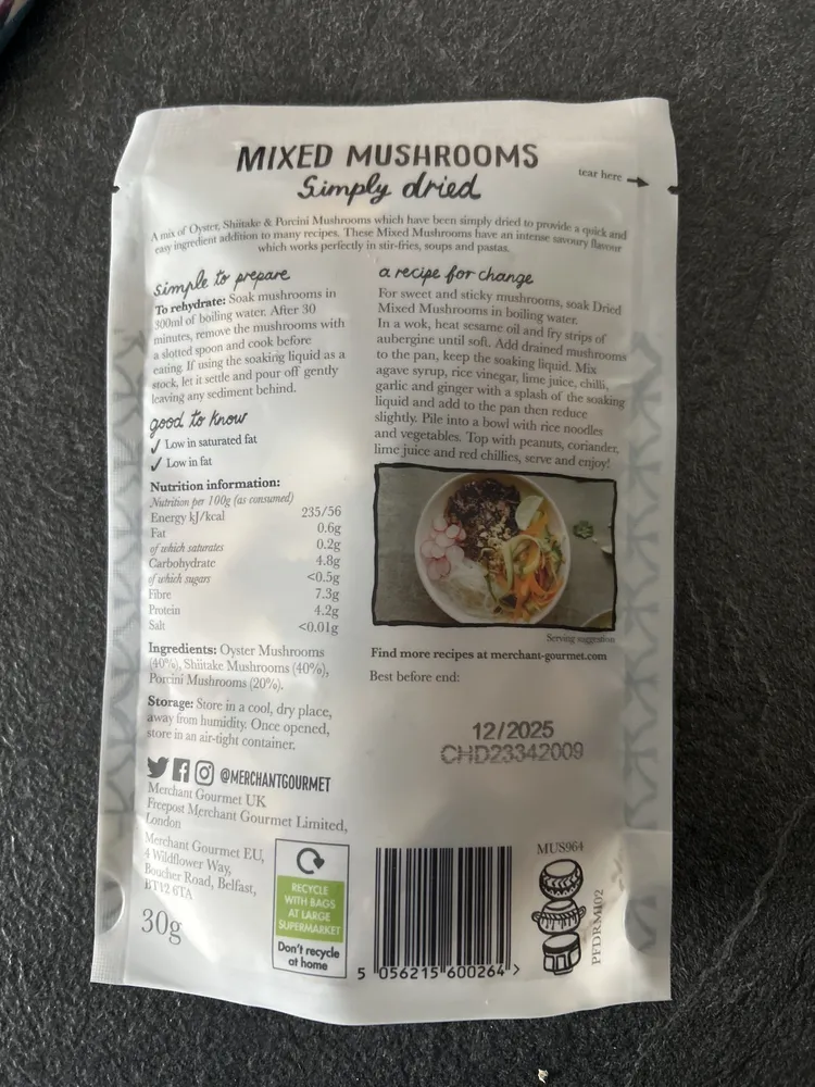 Merchant Gourmet Mixed Mushrooms Simply Dried