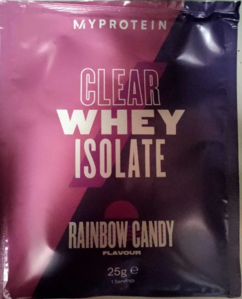 Clear whey isolate, rainbow candy flavour