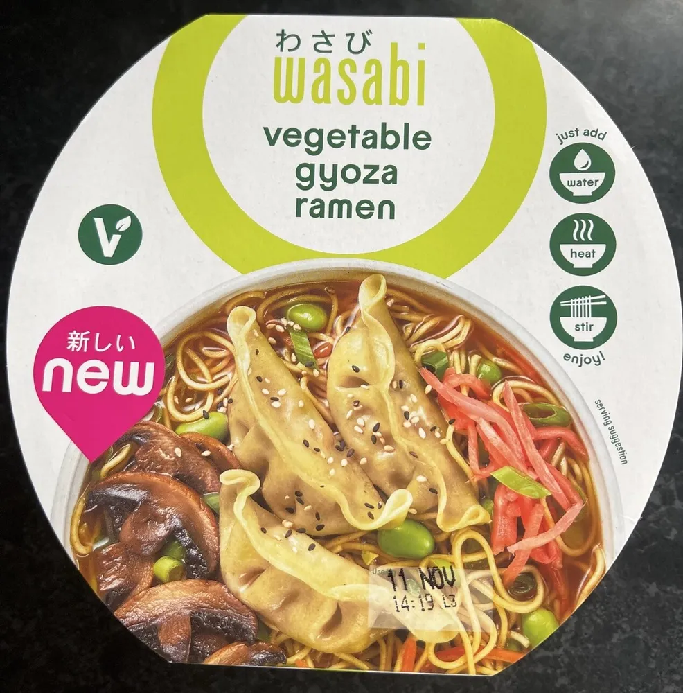 wasabi vegetable gyoza ramen
