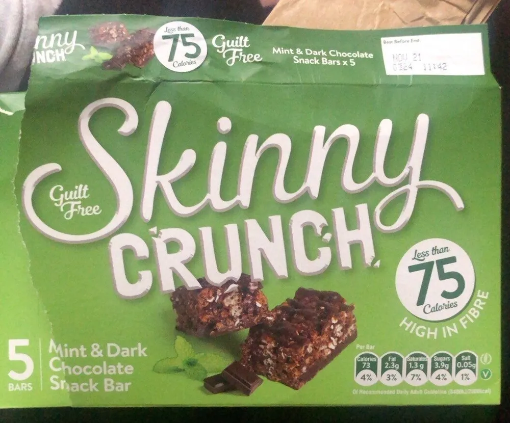 Mint &dark chocolate snack bar