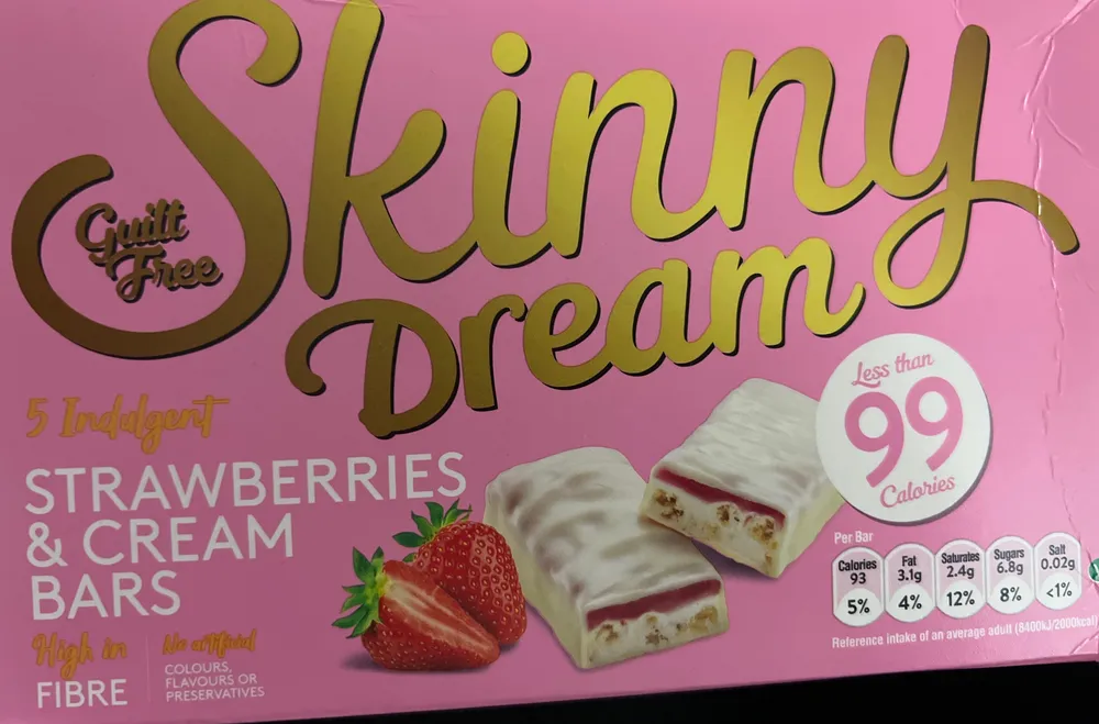 Skinny Dream strawberries and cream bars